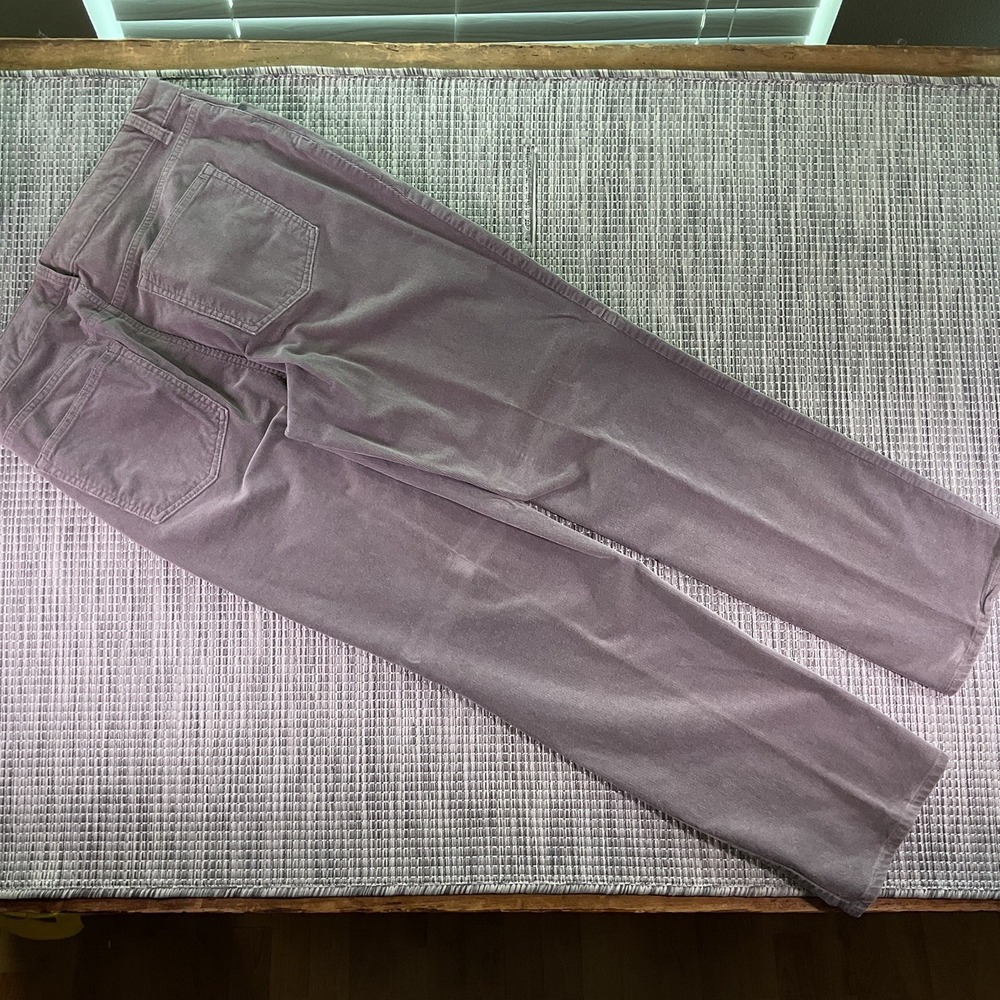 Talbots Curvy Corduroy Straight Leg Pant Grey Size 12 Womens Cotton Stretch